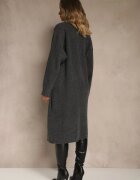 j&x Set tricotat gri închis cu lână Rochie reiată și Cardigan lung Falonessa