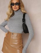 j&x Szary Golf Dzianinowy Apasge