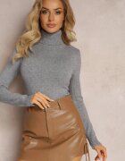 j&x Szary Golf Dzianinowy Apasge
