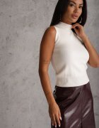 j&x Vestă casual din tricot cu guler înalt și vâscoză Edline Bej deschis