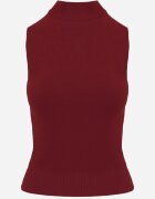 j&x Vestă casual din tricot cu guler înalt și vâscoză Edline Bordo