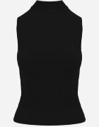 j&x Vestă casual din tricot cu guler înalt și vâscoză Edline Neagră