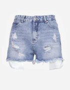 jack berry Pantaloni scurți albaștri din denim din bumbac cu rupturi cu buzunare expuse Lendia