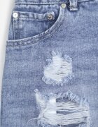 jack berry Pantaloni scurți albaștri din denim din bumbac cu rupturi cu buzunare expuse Lendia
