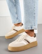 joalice paris Adidași Bej Iconici Tenisi cu Talpă Groasă Decorați cu Imprimeu Leopard Gonelis