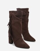 joalice paris Botine Maro Western cu toc gros cu franjuri Reisetia