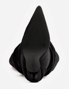 joalice paris Cizme peste genunchi Slouchy pe toc stiletto din imitație de piele întoarsă Stona Negre