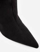joalice paris Cizme peste genunchi Slouchy pe toc stiletto din imitație de piele întoarsă Stona Negre