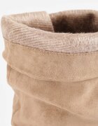 joalice paris Cizme Slouchy cu efect plisat cu textură de piele întoarsă cu toc jos Camosin Bej închis