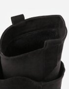 joalice paris Cizme Slouchy cu toc subțire și carâmb stratificat cu textură de piele întoarsă Anida Negre