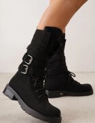 joalice paris Ghete workery decorate cu catarame pe curele în jurul gleznei Angrmend Negre