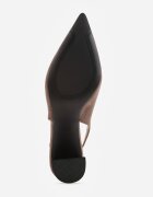 joalice paris Pantofi slingback cu textură de piele întoarsă cu toc gros Facena Bej închis Bej