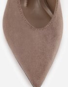 joalice paris Pantofi slingback cu textură de piele întoarsă cu toc gros Facena Bej închis Bej