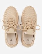 joalice paris Pantofi Sport Bej închis Sneakers pe Platformă decorate în Relief Teliriella