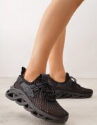 joalice paris Pantofi sport negri tip sneakers cu platformă decorată cu relief Teliriella