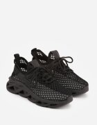 joalice paris Pantofi sport negri tip sneakers cu platformă decorată cu relief Teliriella