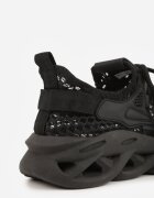 joalice paris Pantofi sport negri tip sneakers cu platformă decorată cu relief Teliriella