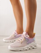 joalice paris Pantofi Sport Sneakers Alb-Violet pe Platformă Decorați cu Relief Teliriella