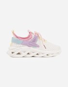 joalice paris Pantofi Sport Sneakers Alb-Violet pe Platformă Decorați cu Relief Teliriella