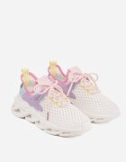 joalice paris Pantofi Sport Sneakers Alb-Violet pe Platformă Decorați cu Relief Teliriella