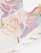 joalice paris Pantofi Sport Sneakers Alb-Violet pe Platformă Decorați cu Relief Teliriella