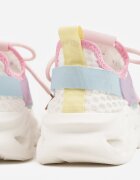 joalice paris Pantofi Sport Sneakers Alb-Violet pe Platformă Decorați cu Relief Teliriella