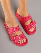 joalice paris Papuci Fucsia cu Ornamente Metalice și Catarame Elliva