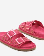 joalice paris Papuci Fucsia cu Ornamente Metalice și Catarame Elliva