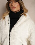 jstyle Geacă Albă cu glugă cu blăniță și cu elastic Deolie