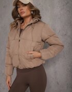 jstyle Geacă Bej deschis Matlasată Cu glugă Aviatoria