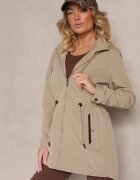 jstyle Geacă Bej închisă de tranziție stil Parka cu șnur în talie Zolidi