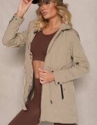 jstyle Geacă Bej închisă de tranziție stil Parka cu șnur în talie Zolidi