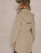 jstyle Geacă Bej închisă de tranziție stil Parka cu șnur în talie Zolidi