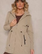 jstyle Geacă Bej închisă de tranziție stil Parka cu șnur în talie Zolidi