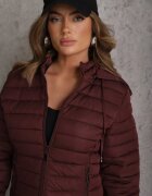 jstyle Geacă Bordeaux Decorată cu matlasare Finisată cu șnururi și glugă Mivissa
