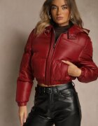 jstyle Geacă matlasată bordo cu glugă nedetașabilă cu croială scurtă Tinneira