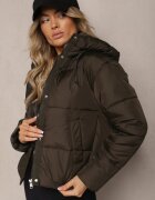 jstyle Geacă matlasată tip puffer Verde închis cu glugă Mivvia