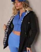 jstyle Geacă Neagră în stil Parka cu șnur în talie Arivienne