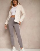 jstyle Jachetă bej deschis cu cusături matlasate și glugă detașabilă Natisne