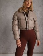 jstyle Jachetă Gri închis Matlasată cu glugă nedetașabilă cu croială scurtă Tinneira