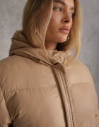 jstyle Jachetă matlasată bej închis cu glugă nedetașabilă cu croială scurtă Tinneira