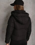 jstyle Jachetă Neagră Matlasată Puffer cu Glugă Mivvia