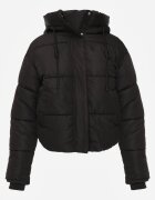 jstyle Jachetă Neagră Matlasată Puffer cu Glugă Mivvia