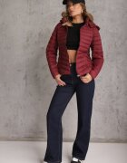 jstyle Jachetă vișinie de tranziție matlasată cu glugă detașabilă Pretiga