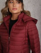 jstyle Jachetă vișinie de tranziție matlasată cu glugă detașabilă Pretiga