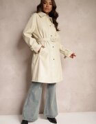 jstyle Palton Trench Bej cu Centură în Talie și Buzunare Mailora