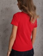 jstyle T-shirt Roșu din Bumbac cu Guler Rotund Nedima