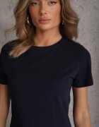 jstyle Tricou Bleumarin din Bumbac cu Decolteu Rotund Nedima