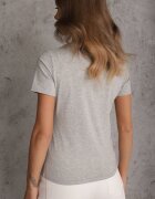 jstyle Tricou Gri din Bumbac cu Decolteu Rotund Nedima
