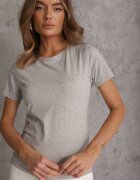 jstyle Tricou Gri din Bumbac cu Decolteu Rotund Nedima